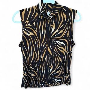 Zebra Print Sleeveless Top size M